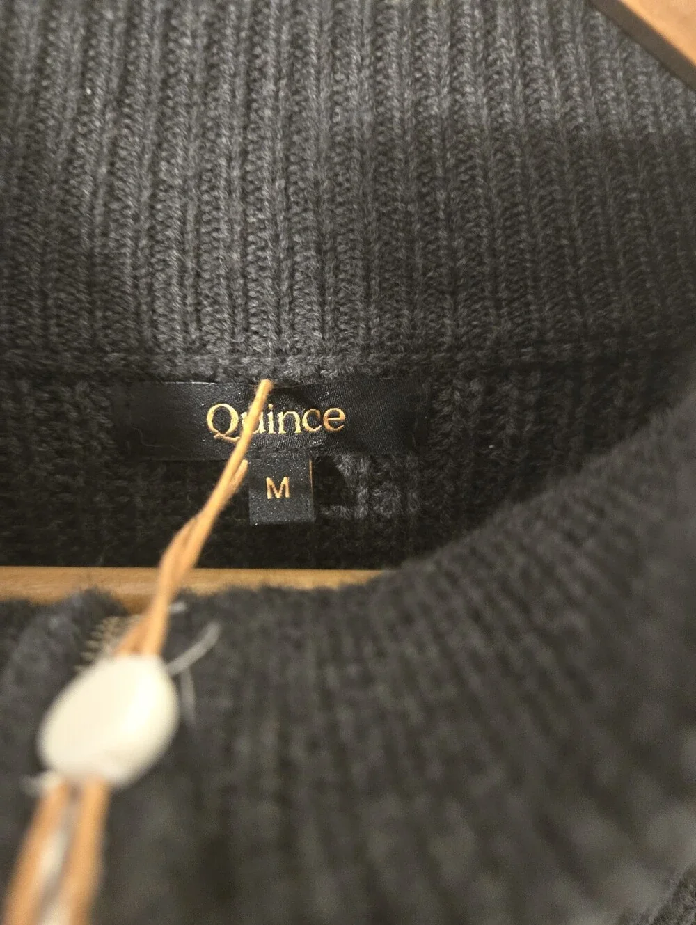 NWT Quince Turtleneck Sweater 100% Organic Cotton Mens Medium Dark Gray
